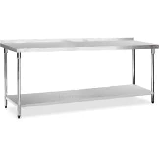 Mesa de Acero Inoxidable 230 x 70 cm con zócalo | Flamemax HWT-2-723RP