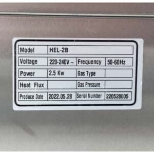 Etiqueta Datos tecnicos Camara Fermentadora 12 Bandejas Flamemax HEL-2B