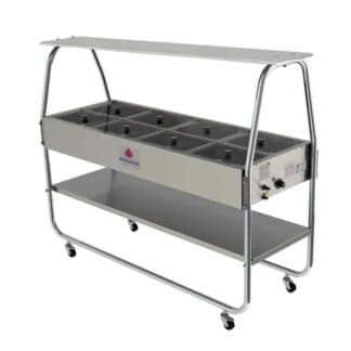 Mesa 8 cubas de calor tapa de vidrio | Progas PRB-08GN