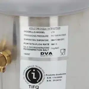 Ablandador de Agua Profesional 8 litros DVA LT8 Etiqueta