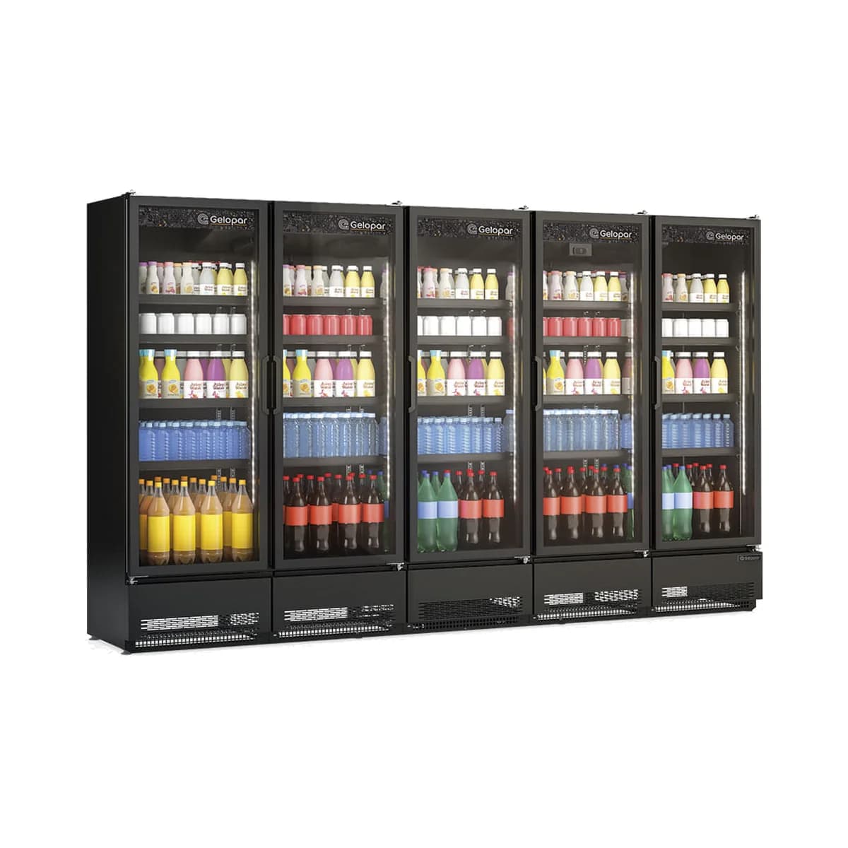 Visicooler Gelopar GCVR-2500, 5 puertas, 3 4 con bebidas