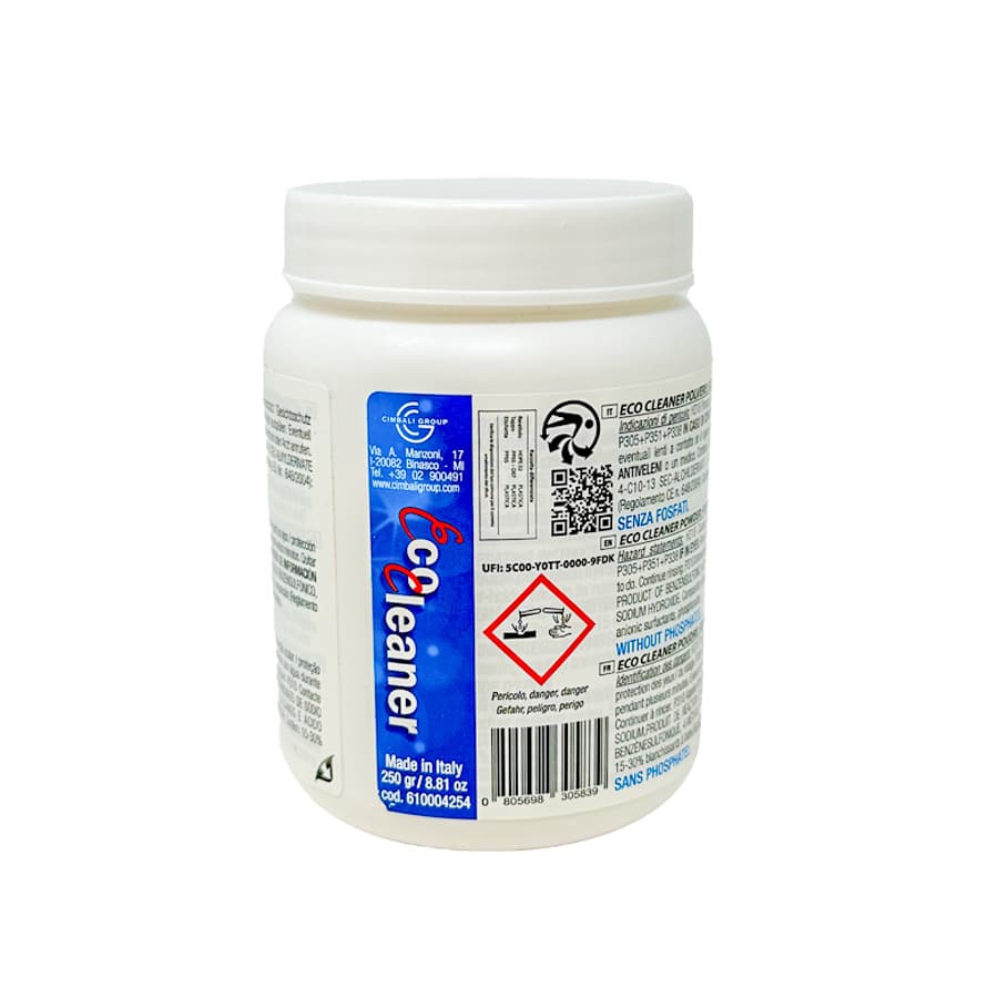 Tarro de detergente en polvo La Cimbali Eco Cleaner de 250 g, código 610004254