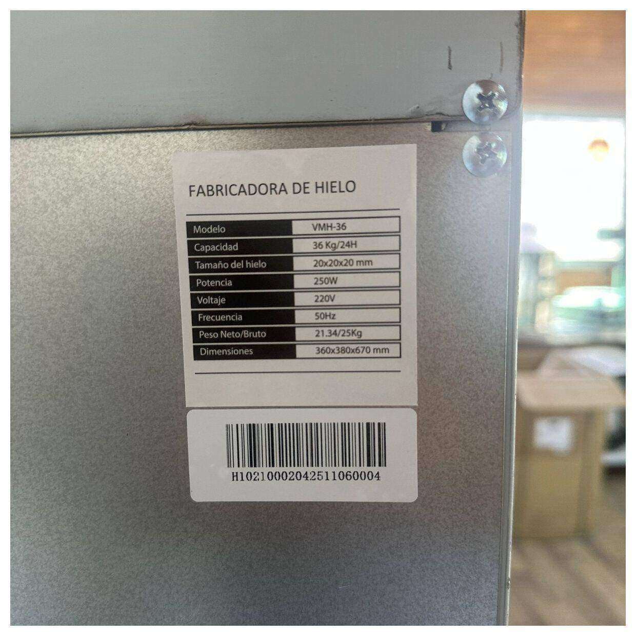 Fabricadora de Hielo 36 kg/dia | Aristarco VMH-36