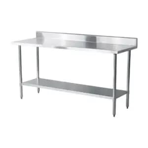 Mesa de Acero Inoxidable 180x60cm zocalo y estante | Jameco WT-1800E