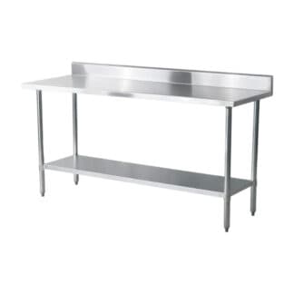 Mesa de Acero Inoxidable 180x60cm zocalo y estante | Jameco WT-1800E