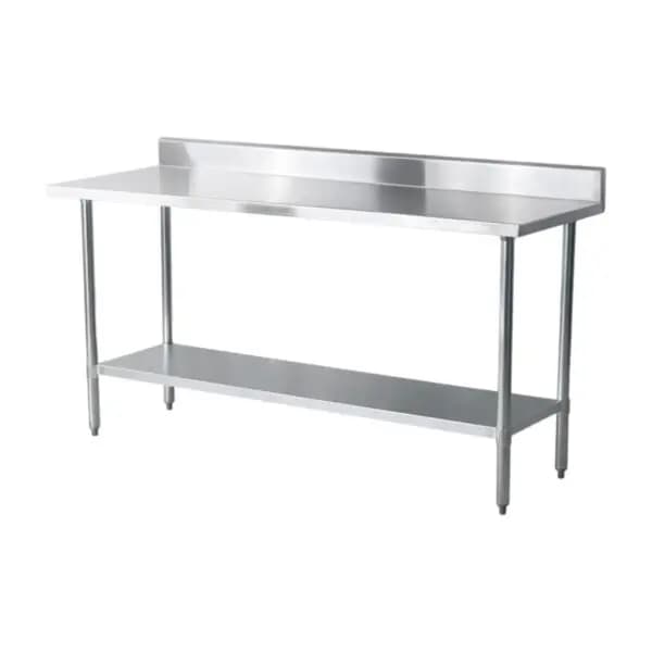 Mesa de Acero Inoxidable 180x60cm zocalo y estante | Jameco WT-1800E