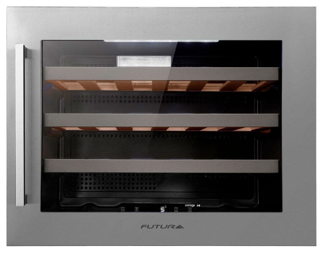 Vinoteca empotrable 22 botellas puerta acero inox | Futura FUT-EVE22X