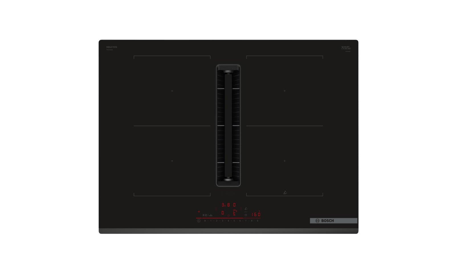 Anafe de inducción Bosch PVQ731H26E extractor integrado 622 m³/h