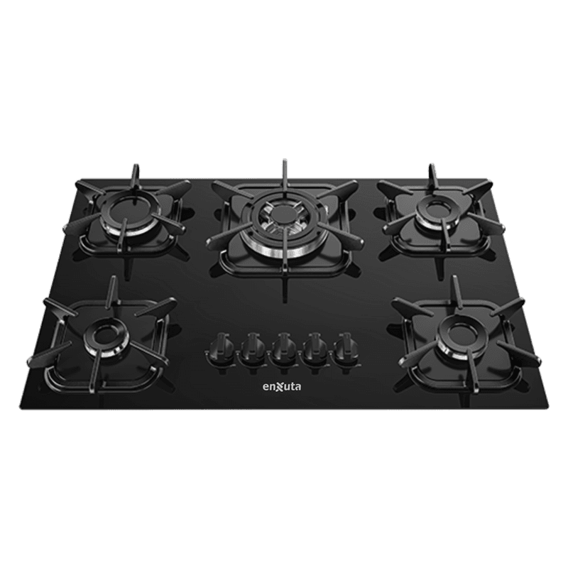 Anafe empotrar Enxuta AENXV2752NG 5 hornallas vidrio negro