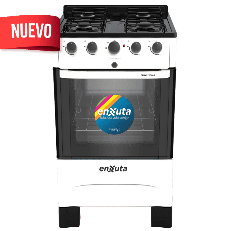 Cocina combinada Enxuta CENX27200HEW 4 quemadores horno eléctrico doble vidrio