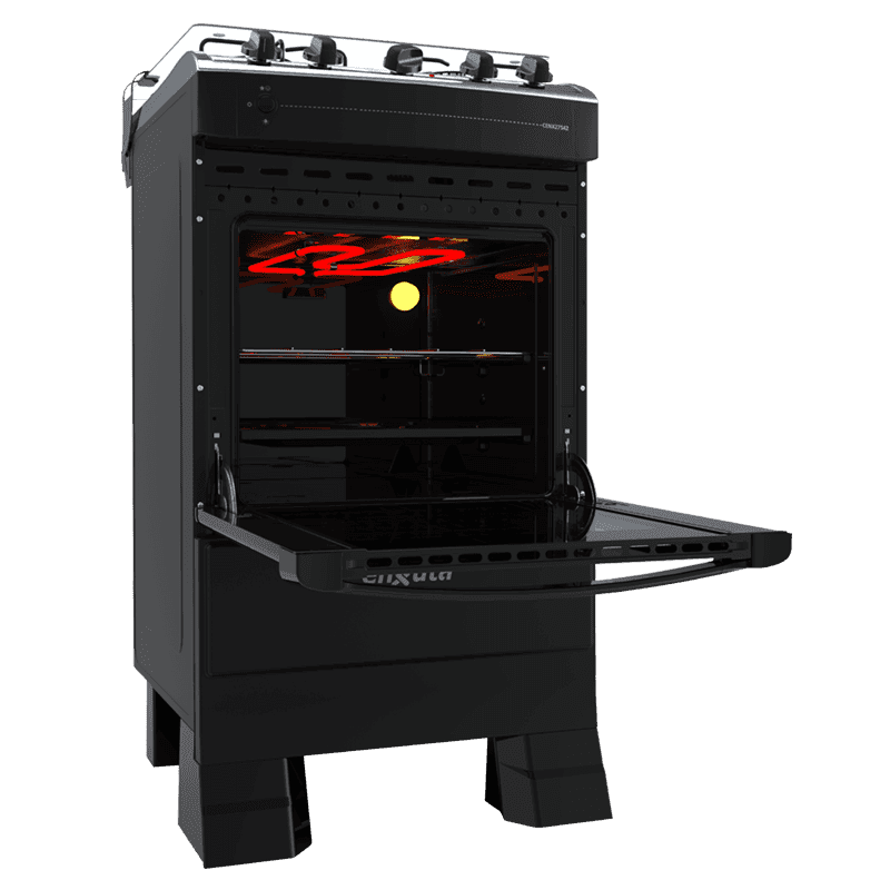 Cocina supergas Enxuta CENX27542NG-1 4 quemadores con grill y mesada inox