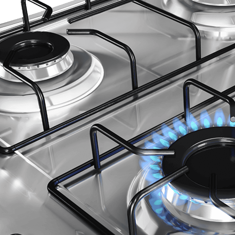 Cocina supergas Enxuta CENX27542NG-1 4 quemadores con grill y mesada inox
