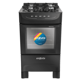 Cocina Supergas 4 Hornallas Negra, Mesada de Vidrio y Termocupla - Brasil - Enxuta