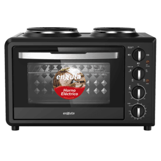Horno Eléctrico 32 Litros Negro con 2 Discos Eléctricos - Enxuta