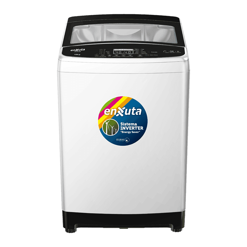 Lavarropa carga superior Enxuta LENX01850 18 kg inverter, tapa de vidrio