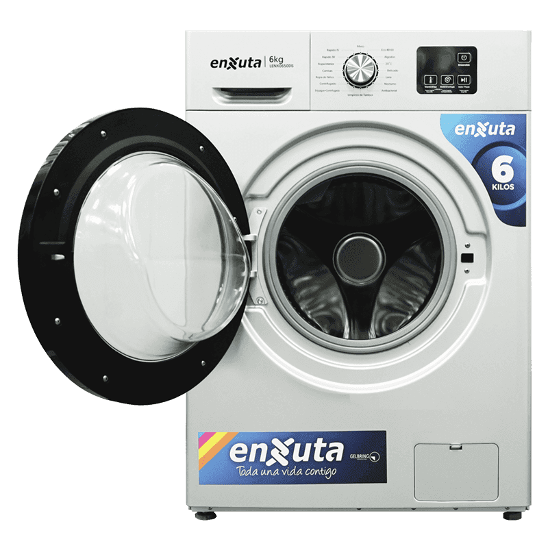 Lavarropas carga frontal Enxuta LENX0650DS 6 kg 1.000 RPM tambor acero inoxidable