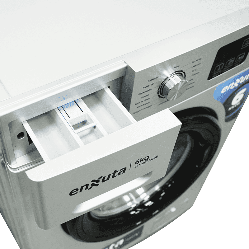Lavarropas carga frontal Enxuta LENX0650DS 6 kg 1.000 RPM tambor acero inoxidable