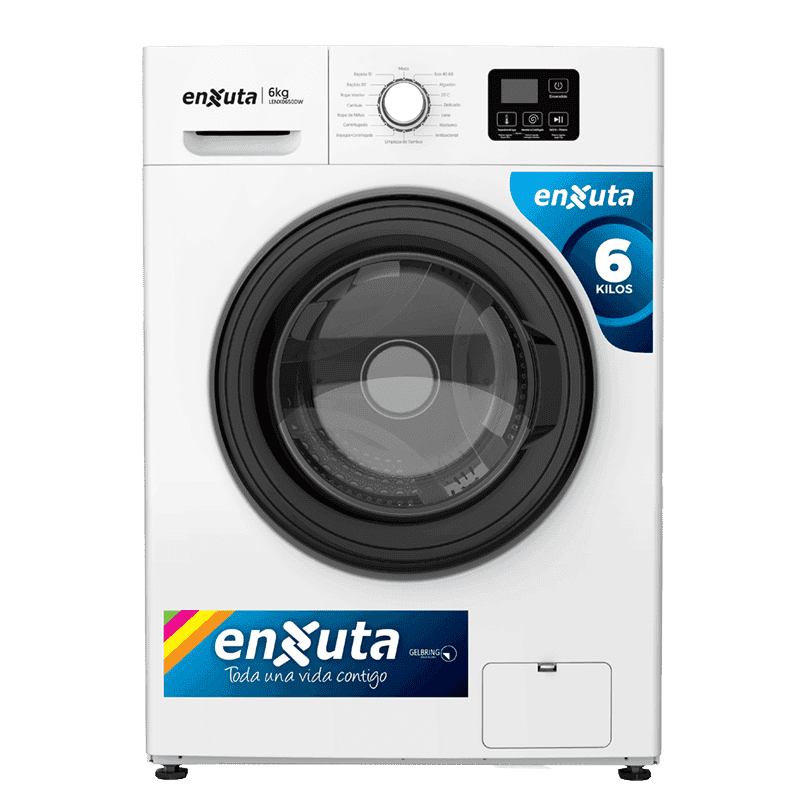 Lavarropas carga frontal Enxuta LENX0650DW tambor acero inoxidable 6 kg 1.000 RPM