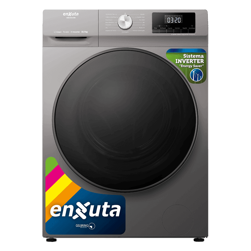 Lavarropas carga frontal Enxuta LENX161050S tambor inox 10,5 kg