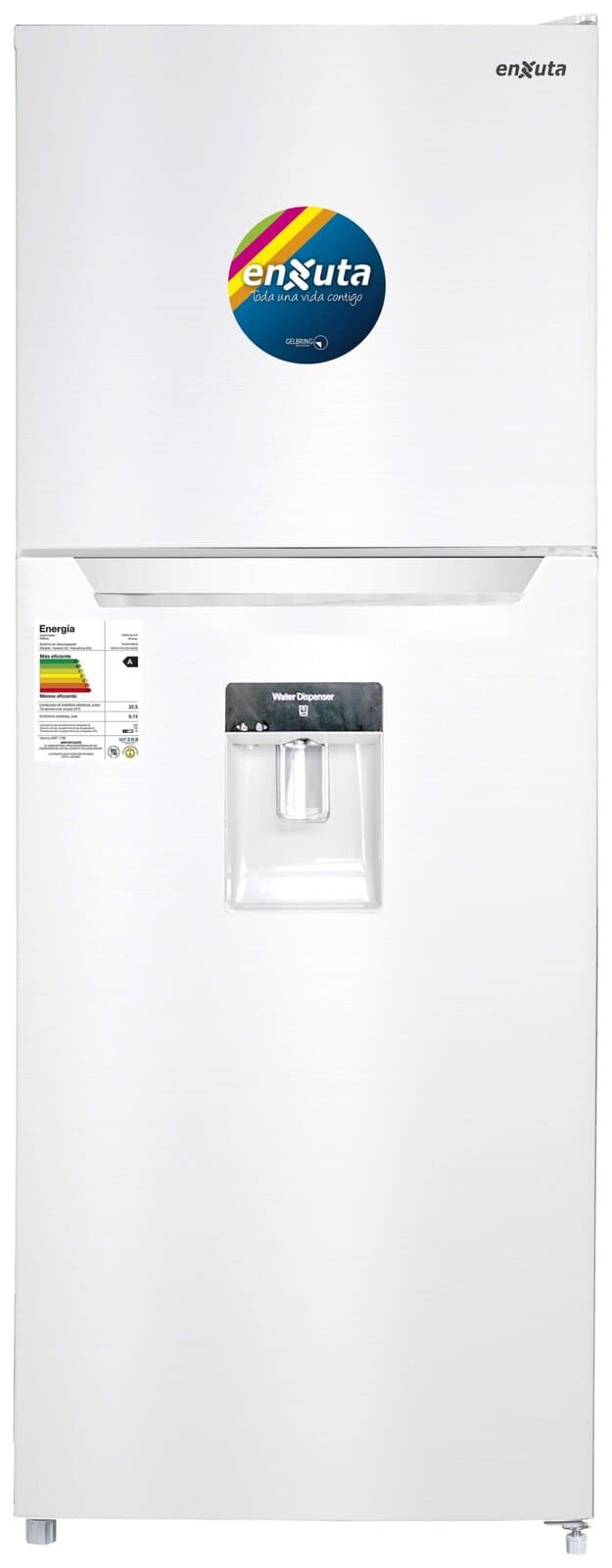 Refrigerador no frost Enxuta RENX1350DW-1 345 L con dispensador