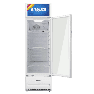 Vitrina comercial vertical Enxuta VENX9211 211 L cenefa LED puerta vidrio templado