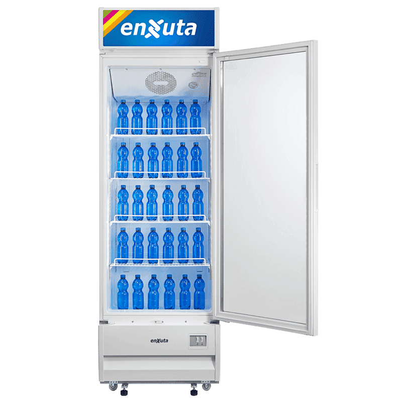 Vitrina refrigerada Enxuta VENX9415 416 L con cenefa LED y puerta de vidrio templado