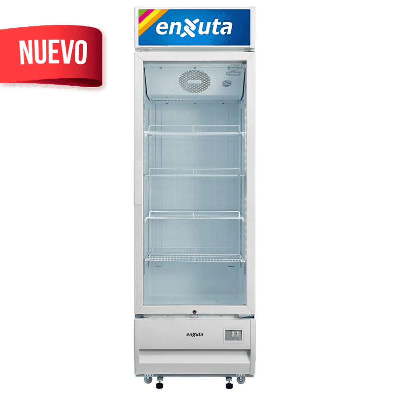 Vitrina refrigerada Enxuta VENX9415 416 L con cenefa LED y puerta de vidrio templado