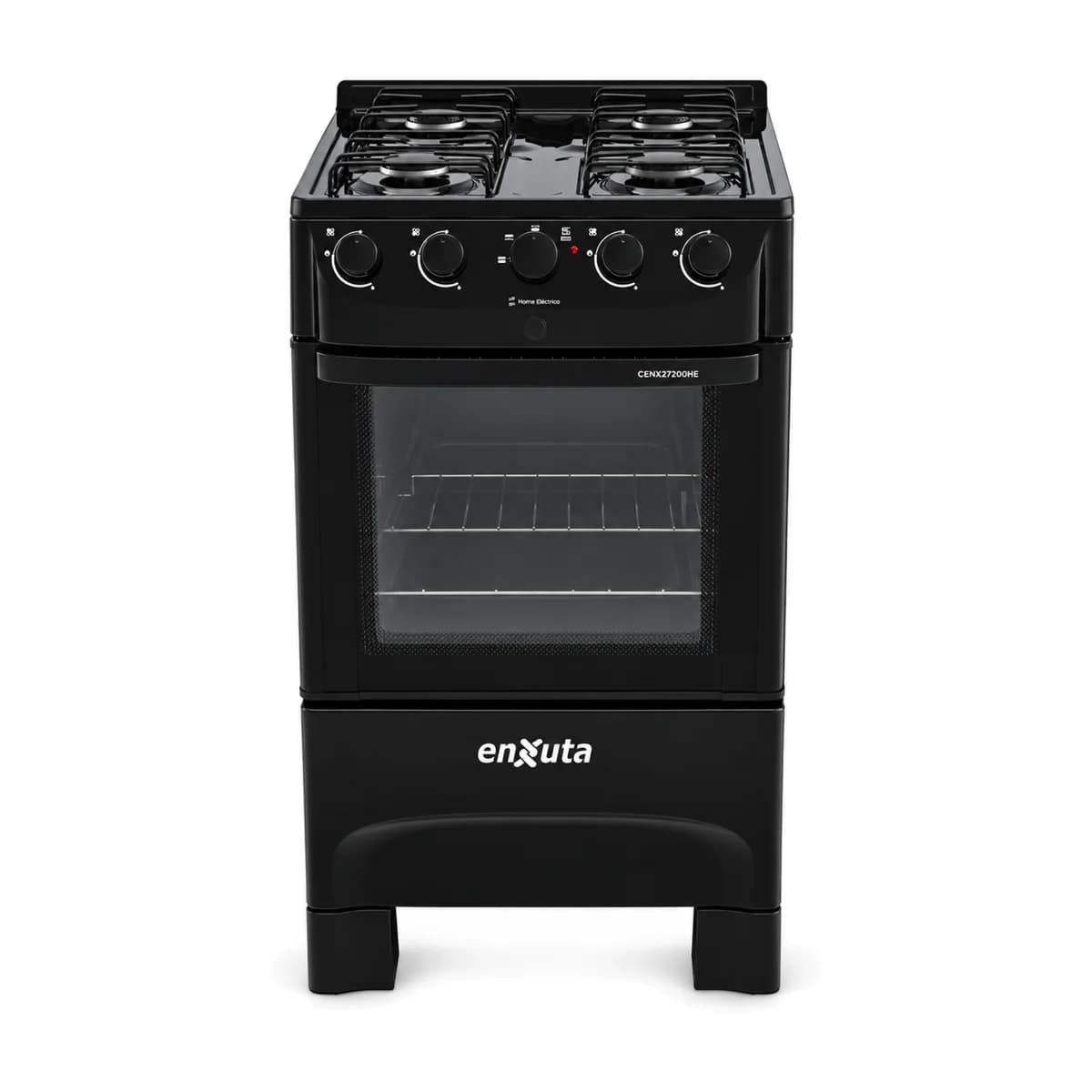 Cocina combinada 4 hornallas multigas Enxuta CENX27200HENG, vista frontal