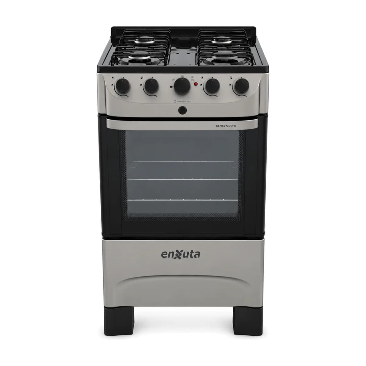 Cocina combinada 4 hornallas Enxuta CENX27200HET, vista frontal
