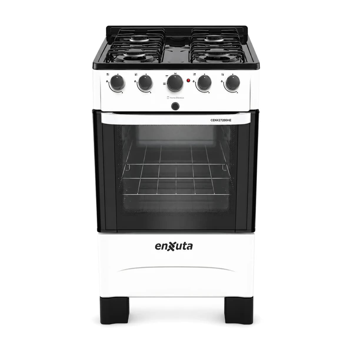 Cocina combinada multigas 4 hornallas Enxuta CENX27200HEW, vista frontal