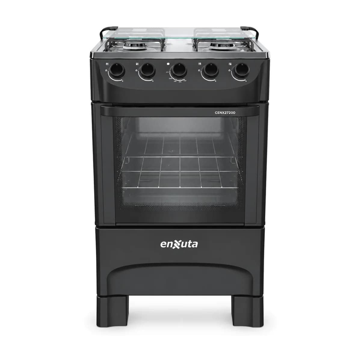 Cocina 4 hornallas gas con termocupla Enxuta CENX27200NG, vista frontal