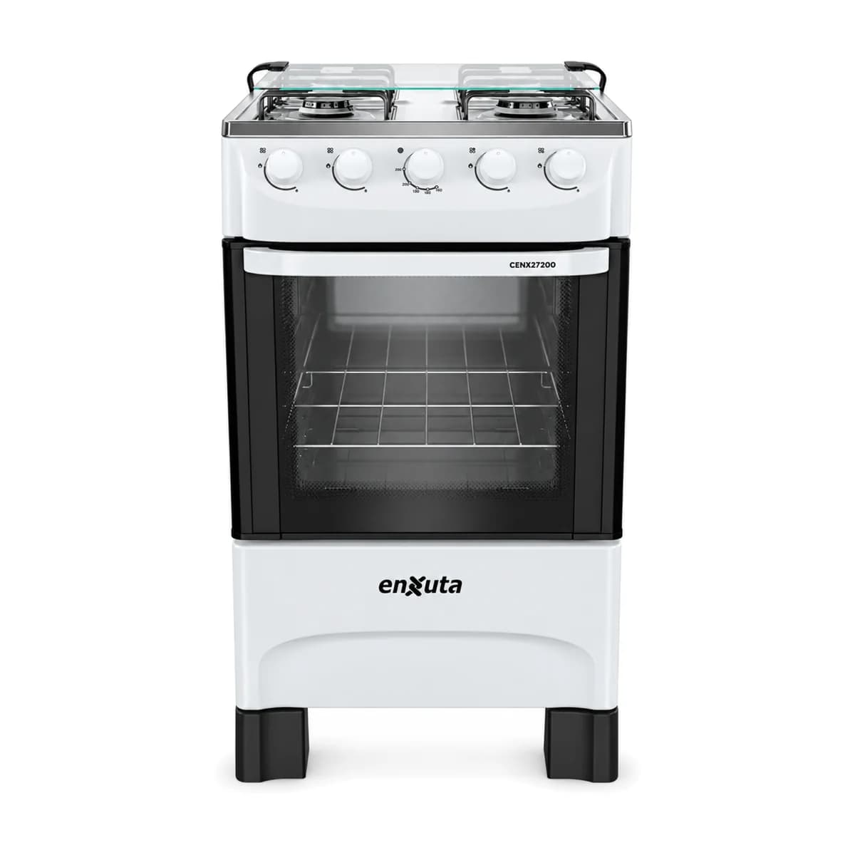 Cocina a gas 4 hornallas con termocupla Enxuta CENX27200W, vista frontal