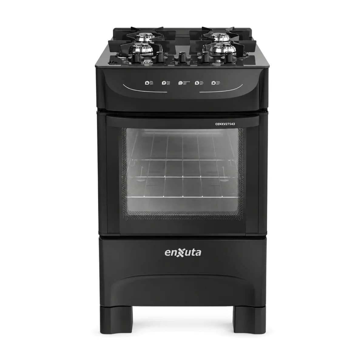 Cocina 4 hornallas mesada vidrio templado