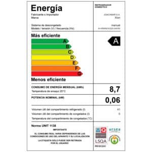 Frigo Bar 41 Lts. XION XI-H50WHT vista 2
