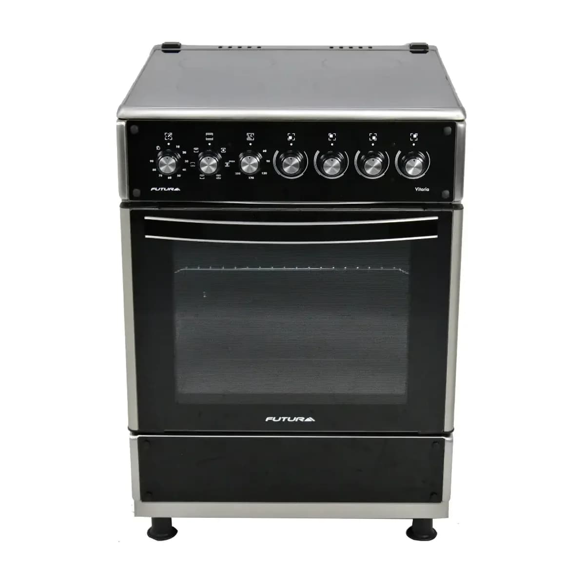 Cocina vitrocerámica 60×60 con horno 65 L Futura FUT-60VC4G, vista frontal