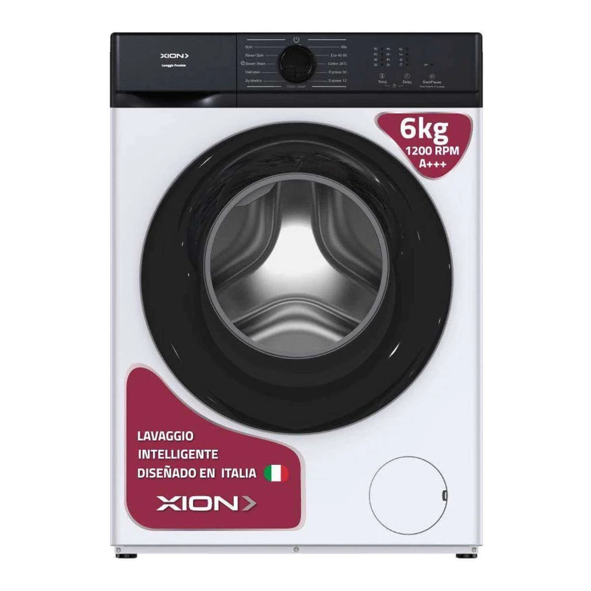 Lavarropas inverter 6 kg A+++ carga frontal XION XI-LAV60, vista frontal