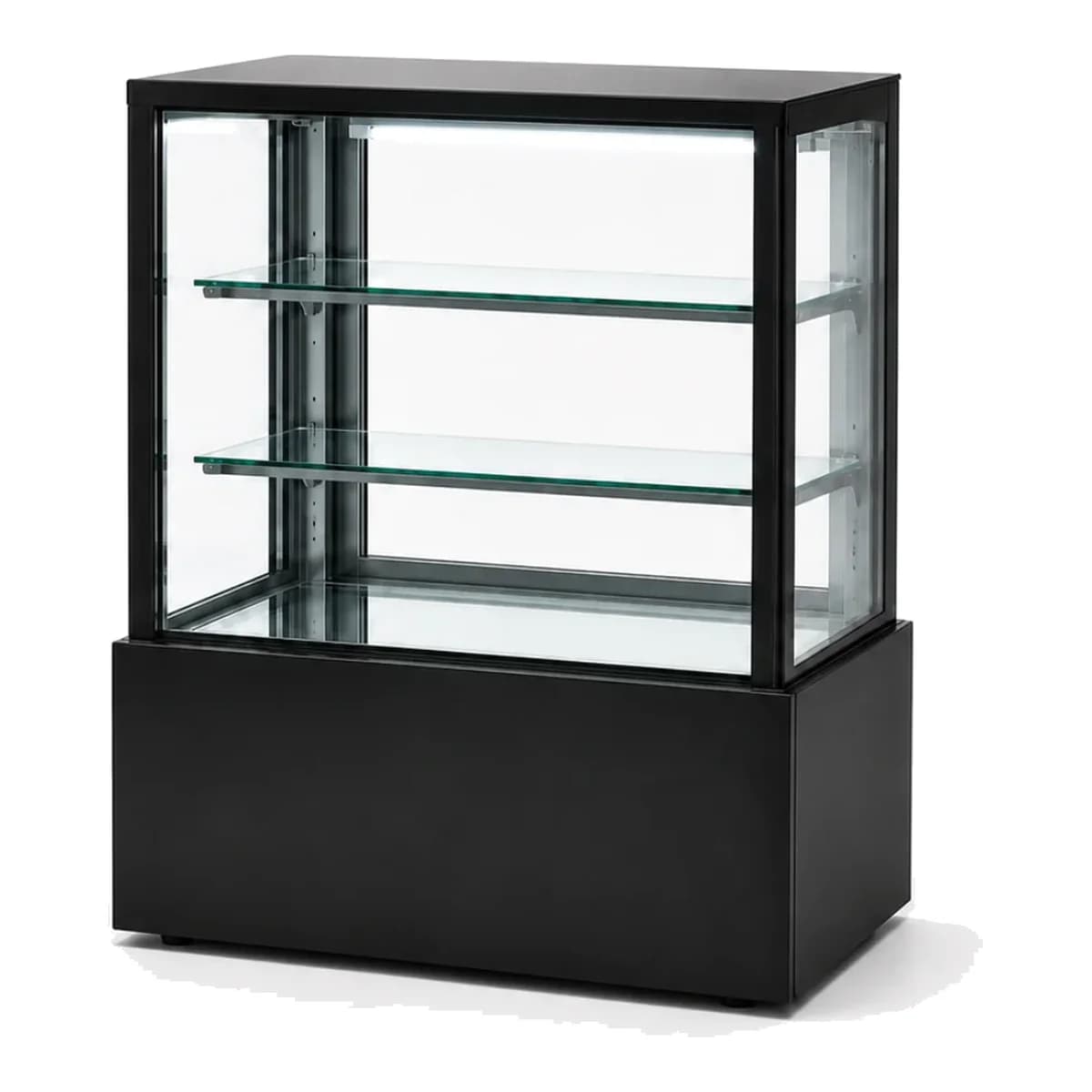 Vitrina confitera refrigerada 0,9 m 2 estantes vidrio base de mármol