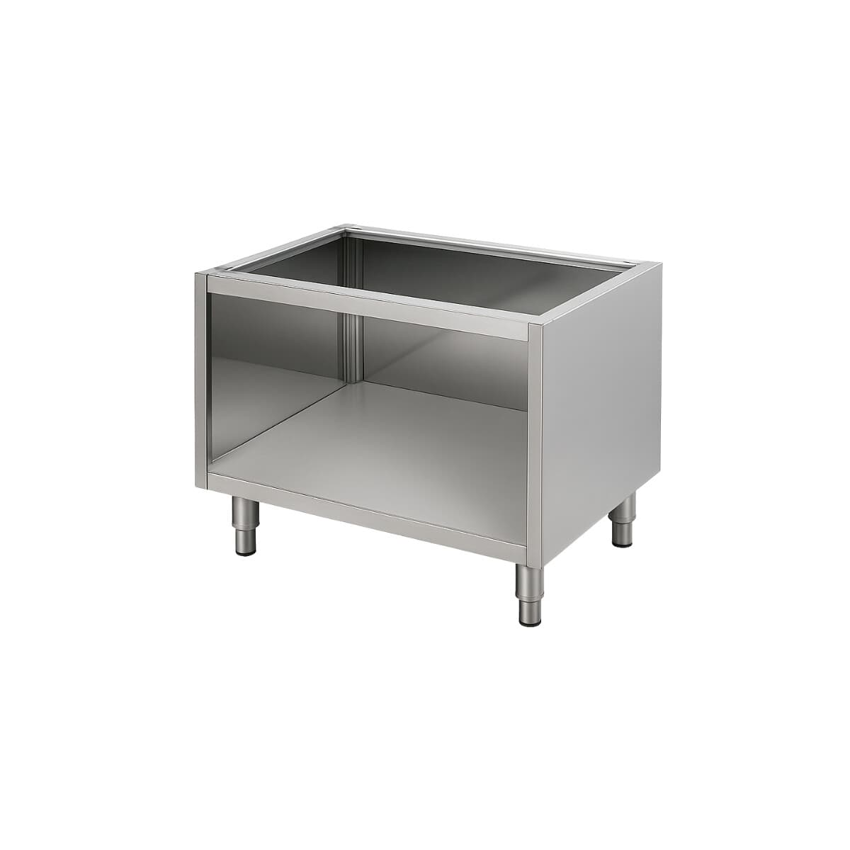 Base neutra abierta de acero inoxidable 80 x 70 cm | Arisco D721