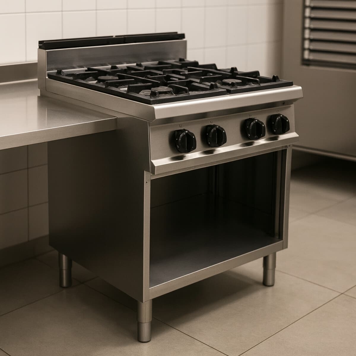 Anafe 4 fuegos HP a gas con base 80 cm | Berto's G7F4M