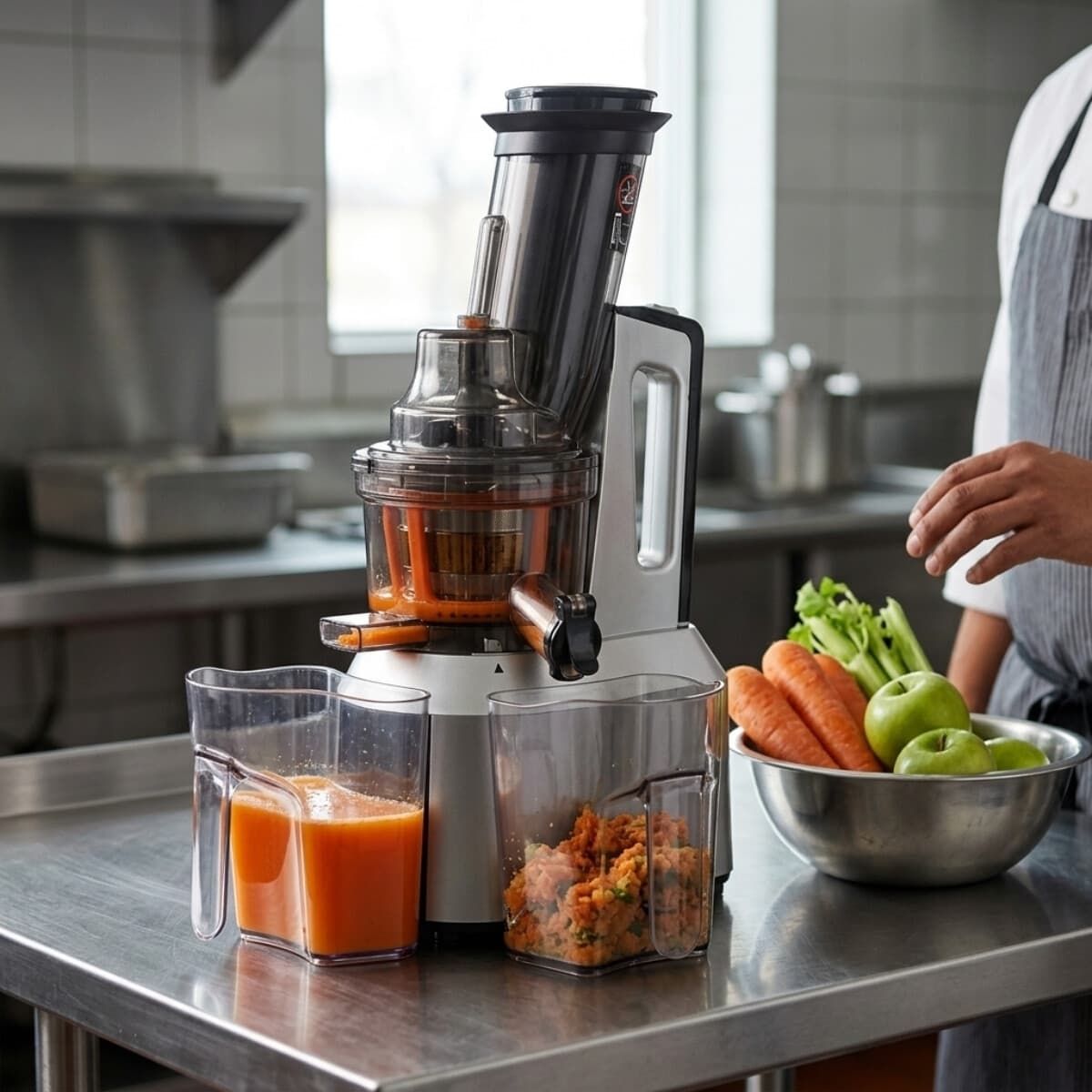 Extractor de jugos por prensado en frío tolva 75 mm | Sammic LL-60