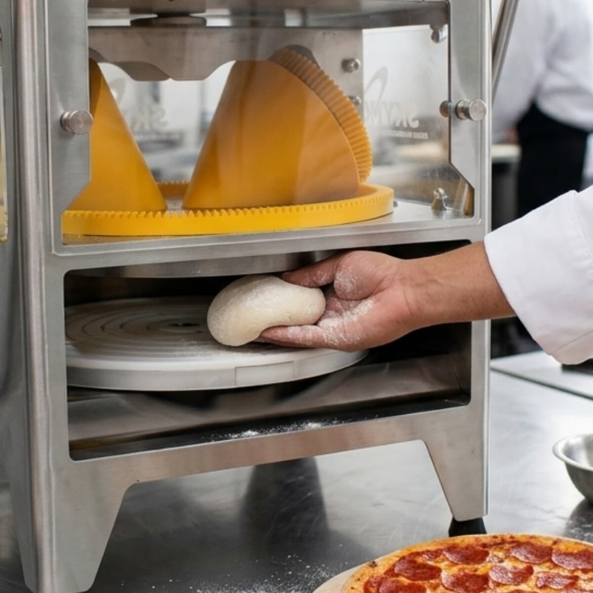 Formadora de masa de pizza hasta 50 cm | Skymsen AMP-500