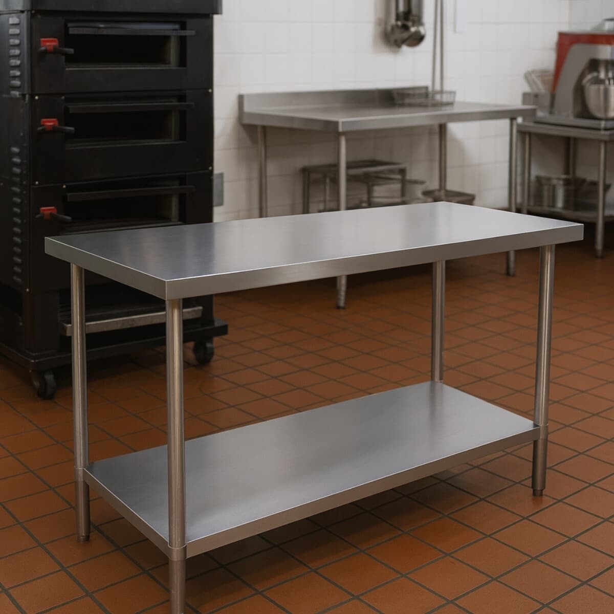 Mesada central con estante inferior 140 x 60 cm | Ventus VENEMC-1400D