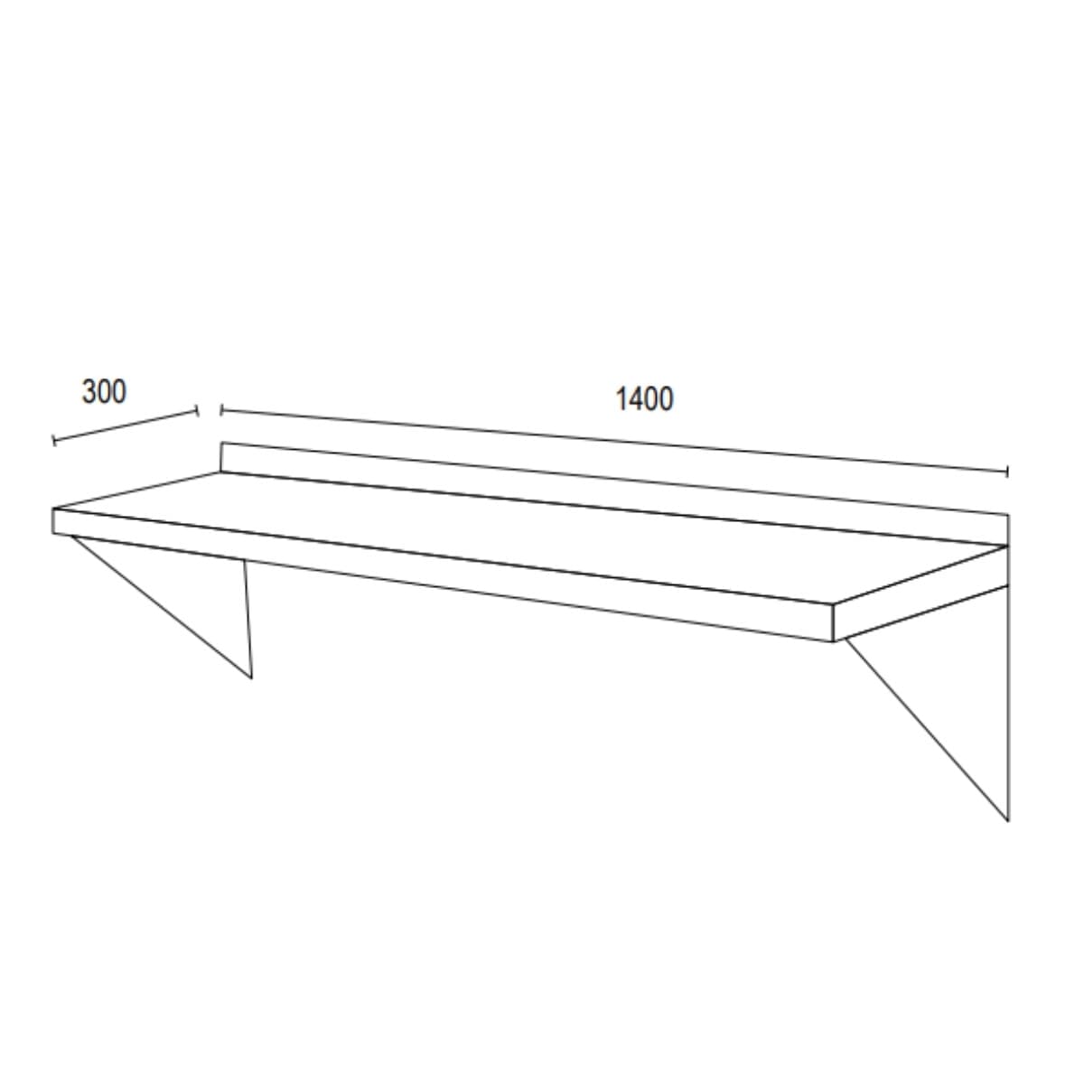 Estante mural de acero inoxidable 140 x 30 cm | Ventus VENEREP-140