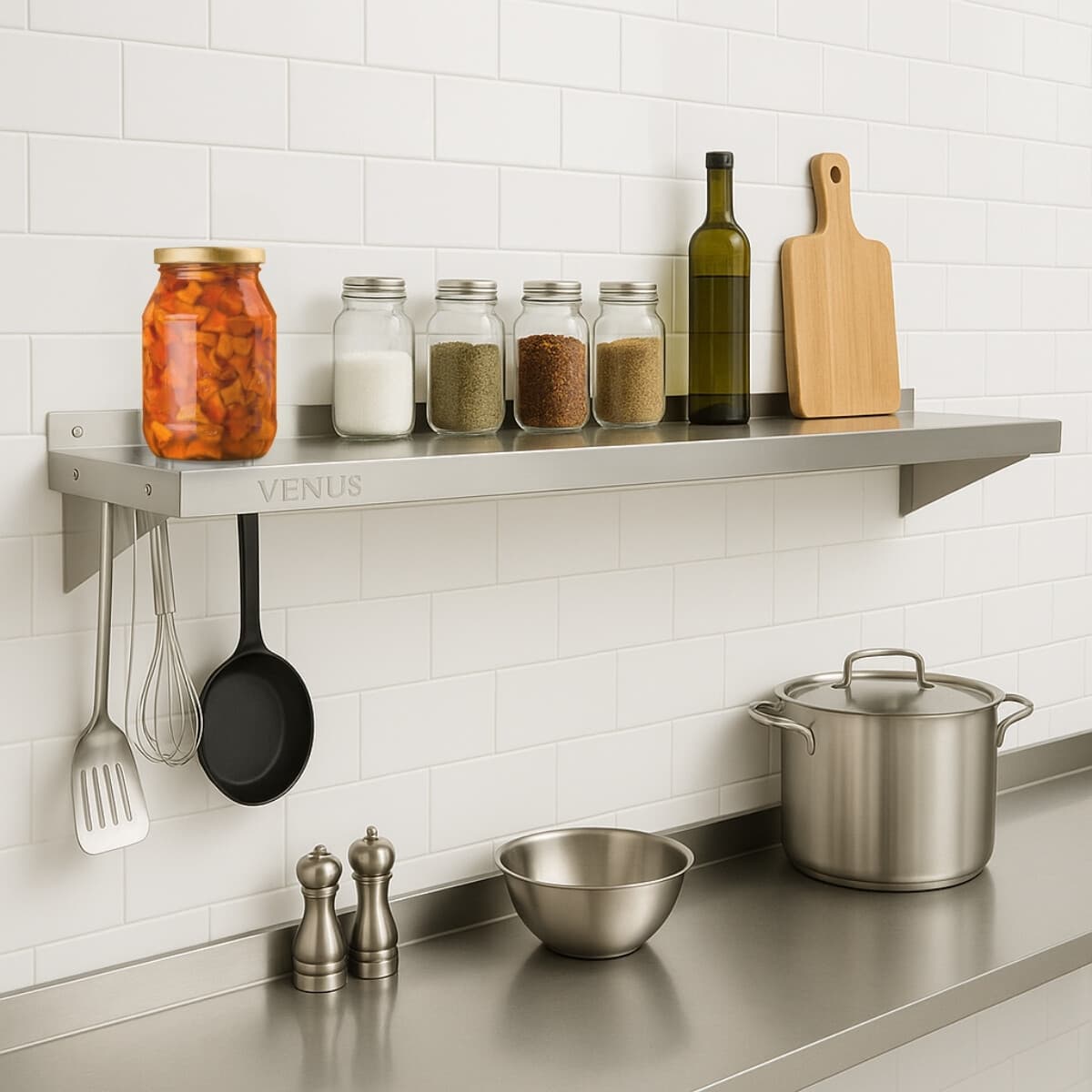 Estante mural de acero inoxidable 190 cm | Ventus VENEREP-190
