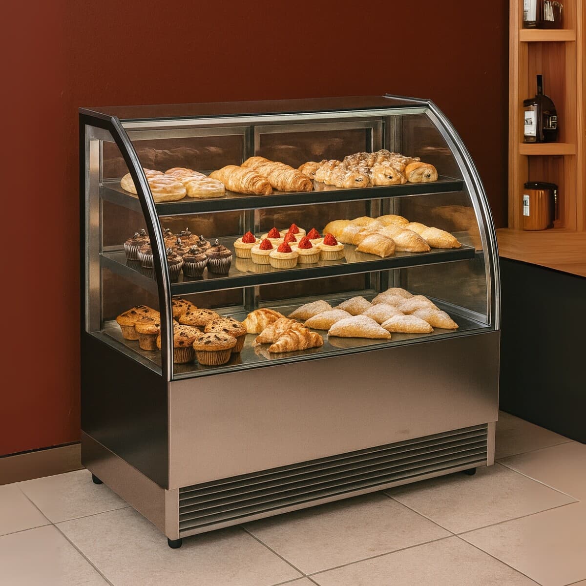 Vitrina refrigerada curva 520 litros 1,5 m | Ventus VP-1500E