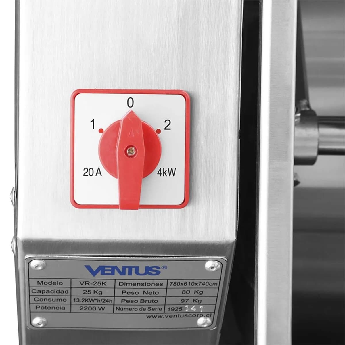 Amasadora mezcladora 12 kg netos inox | Ventus VR-15K