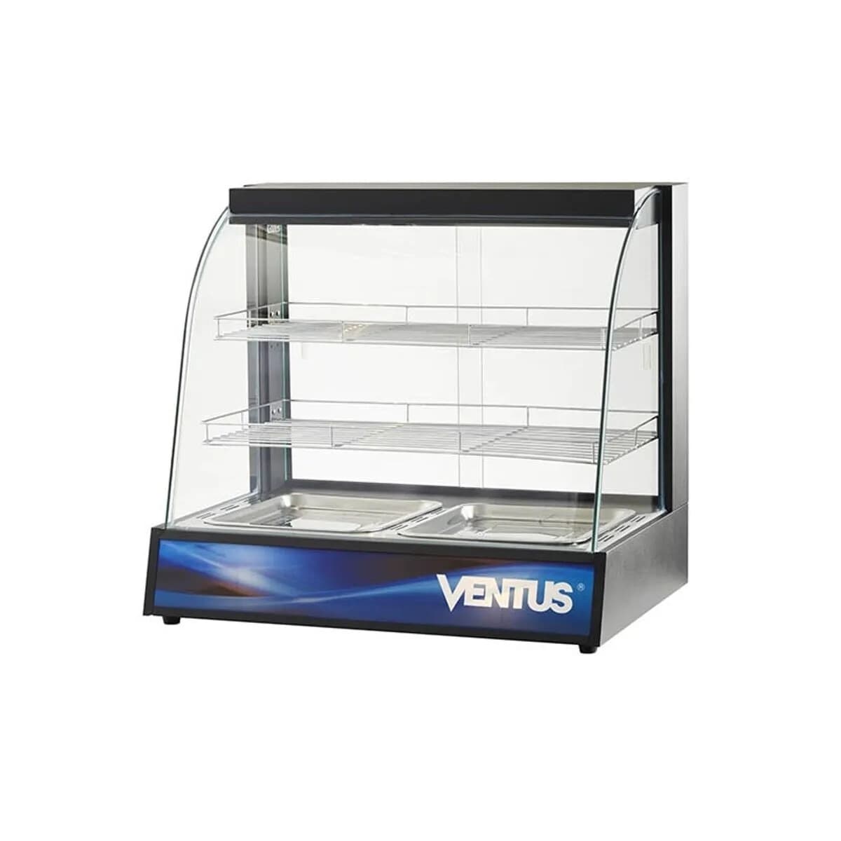 Vitrina caliente curva de mesa 190 litros | Ventus VMCD-2