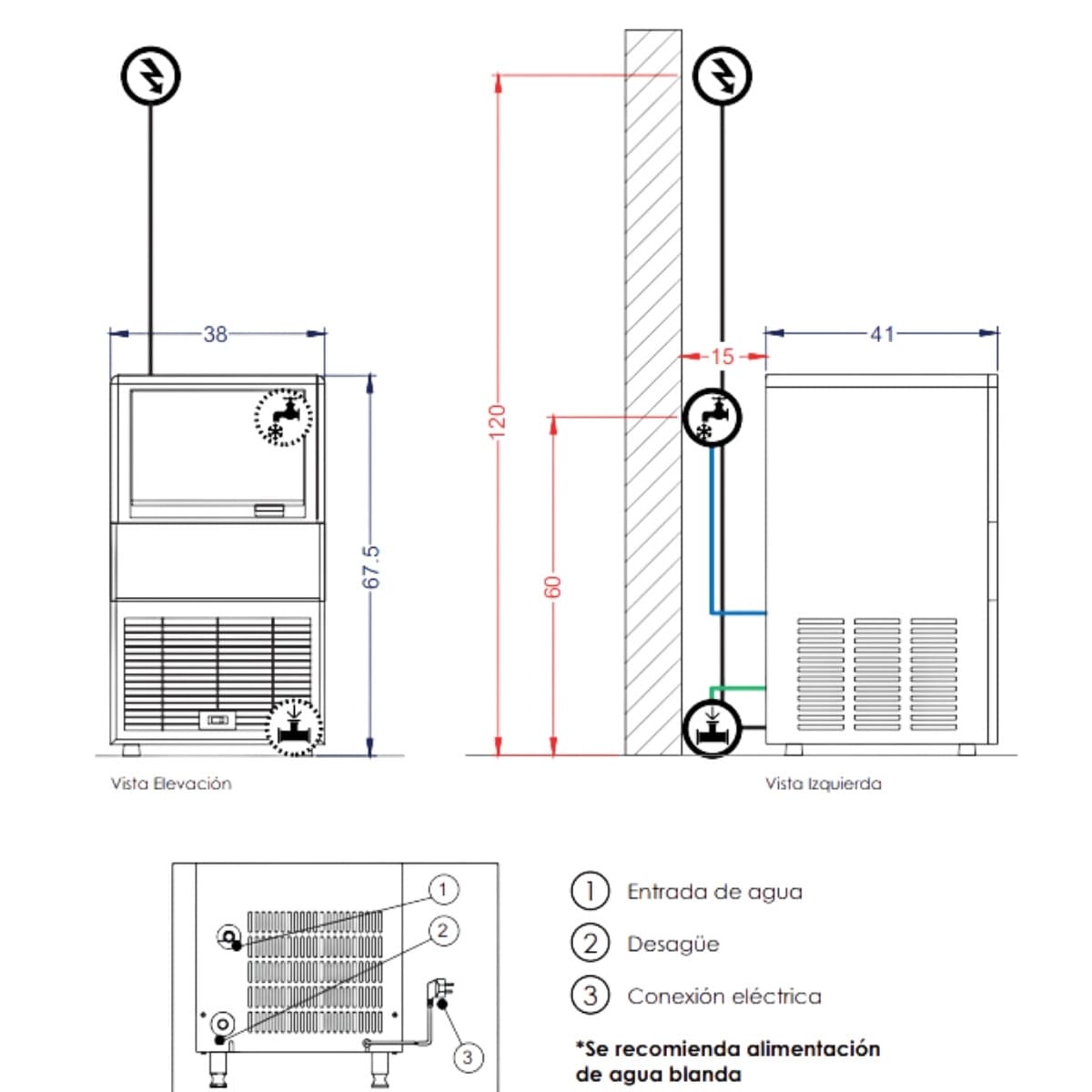 Máquina de hielo 30 kg/día cubo campana | Ventus VMH-30C