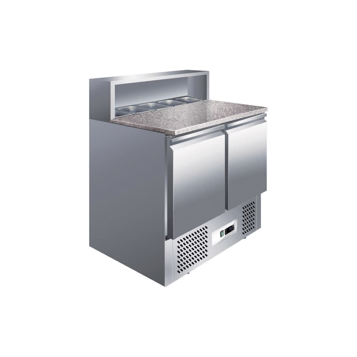 Heladera bajo mesada con topinera de mármol 2 puertas 240 litros | Xing Xing GX-PS900-H6C