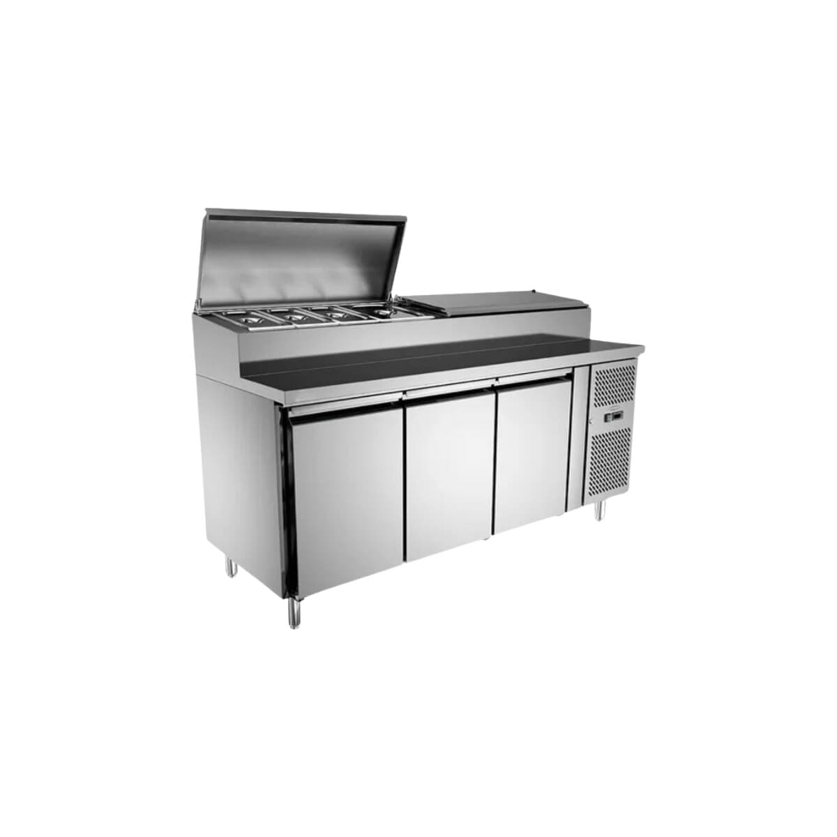 Heladera bajo mesada con topinera 3 puertas 417 litros | Xing Xing GX-SH3000-700-HC